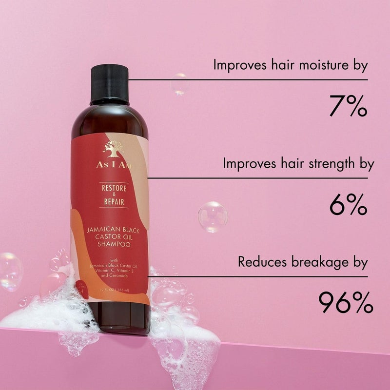 As I Am شامبو زيت الخروع الأسود الجامايكي كما أنا، 355 مل - Image 4