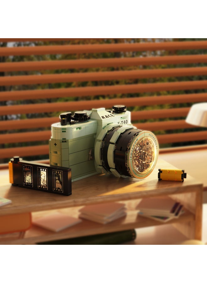 null - Zhe Gao 662045-6 Mini Retro Trendy Play Mechanical Camera Model Creative Ornaments Puzzle Assembled Building Blocks Toy-Color:662045 Trendy Mechanical-camera (455pcs) - Image 1