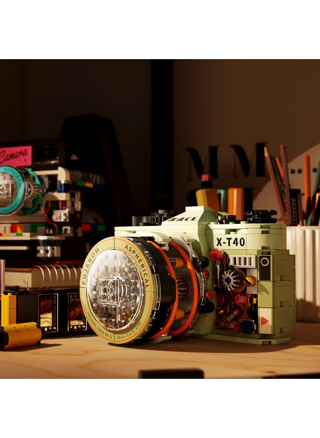 null - Zhe Gao 662045-6 Mini Retro Trendy Play Mechanical Camera Model Creative Ornaments Puzzle Assembled Building Blocks Toy-Color:662045 Trendy Mechanical-camera (455pcs) - Image 1