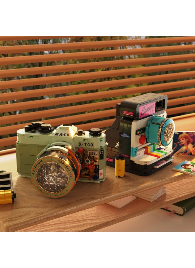 null - Zhe Gao 662045-6 Mini Retro Trendy Play Mechanical Camera Model Creative Ornaments Puzzle Assembled Building Blocks Toy-Color:662045 Trendy Mechanical-camera (455pcs) - Image 1