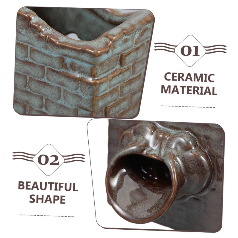 Ceramic Tabletop Fountain Waterfall Planter For Office And Garden Decor - Image 4