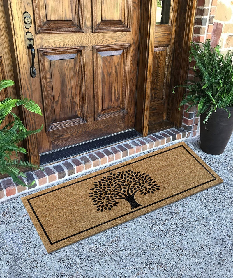 ATMAH Coir Mulberry Rectangular Tree Doormat 120x40 cm | Door Mat for Home Entrance | Anti Slip PVC Backing | Heavy Duty Coir Doormat Dirt Trapper | Indoor and Covered Outdoor | Brown - Image 2