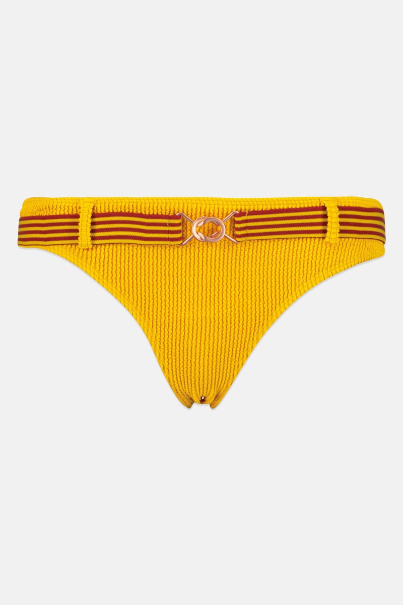 O'NEILL Women Textured Sassy Cruz Bikini Bottom, Old Gold - Image 1