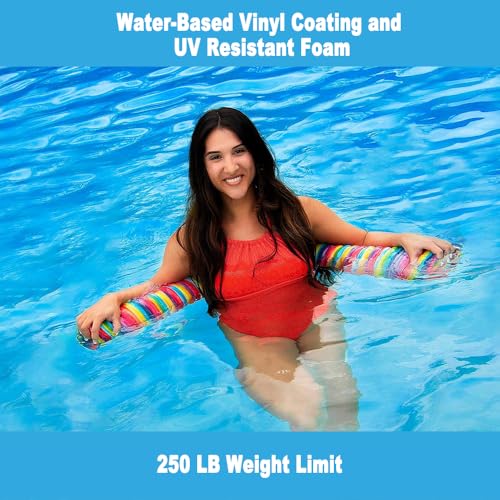 IMMERSA Jumbo Swimming Pool Noodles Premium Soft WaterBased Vinyl Coating and UV Resistant Foam Noodles for Swimming and Floating Lake Floats Pool Floats for AdultsColorful Stripes - Image 5