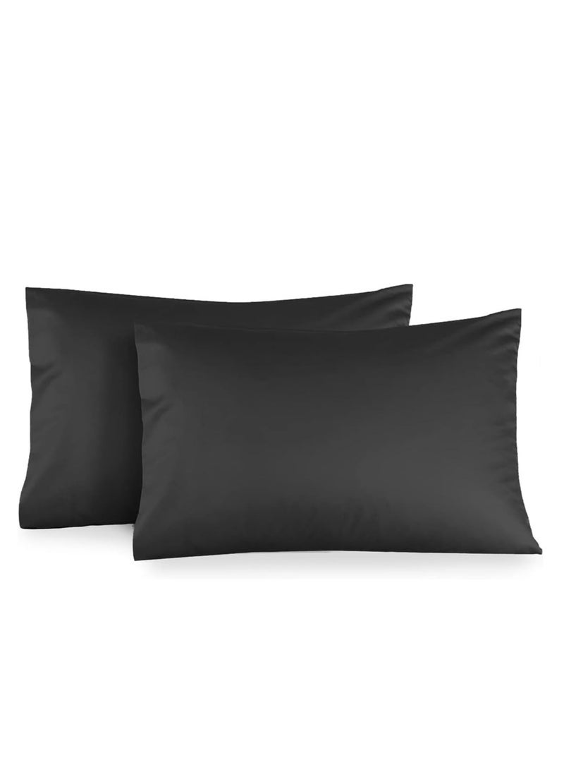 تى ام هوم طقم ملاية 3 قطع أسود من TM Home – قطن طبيعي 100%، 400 غرزة، جودة فندقية 5 نجوم  - Image 5