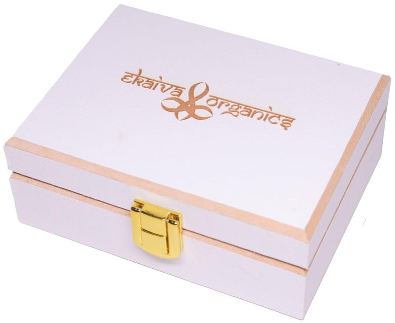 EKAIVA ORGANICS Ekaiva Organics Luxury Gift Box Deluxe Duo Box of Activated Charcoal  Divine Lotus Engineered Wooden Box with 2 Luxury Bathing Bars - Image 2