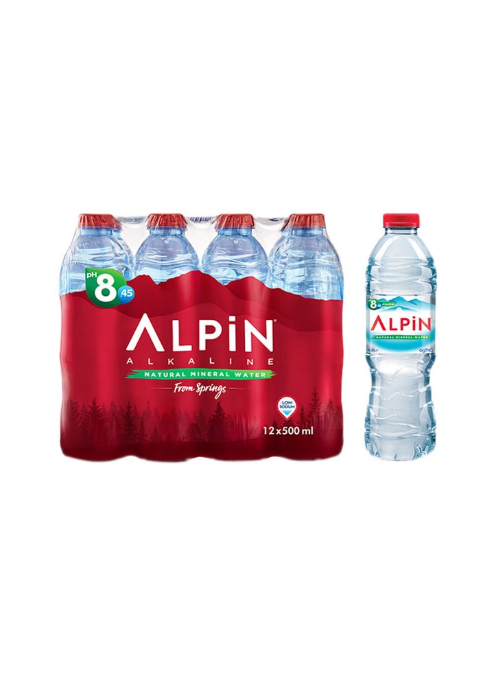 Alpin Alkaline Low Sodium Mineral Water, 500ml (Pack Of 12)