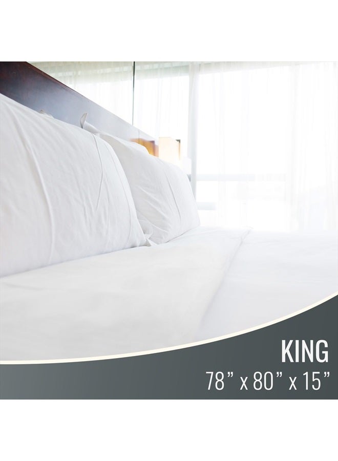 DMI Waterproof Mattress Protector, Mattress Pad, Waterproof Mattress Cover, Bed Pad and Bed Coverr, Encased Zippered Fit, King, White - Image 2