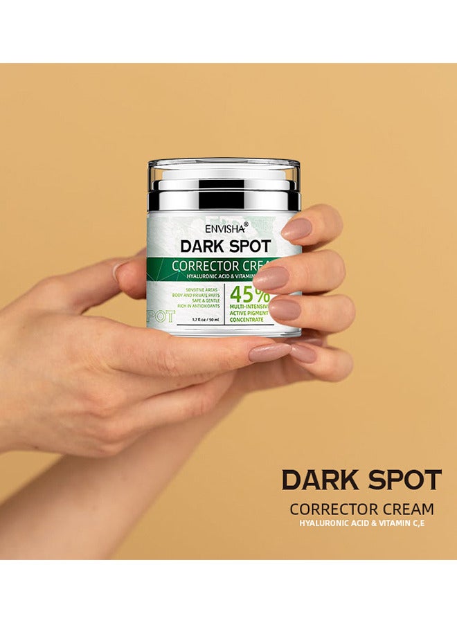 45% Dark Spot Corrector Cream, Dark Spot Remover For Face, Dark Spot Corrector Cream For Age Spot, Blemish Spot, Melasma, Freckle, Sun Spots Remover And Blemish Reducer For Women Or Men, 50ML