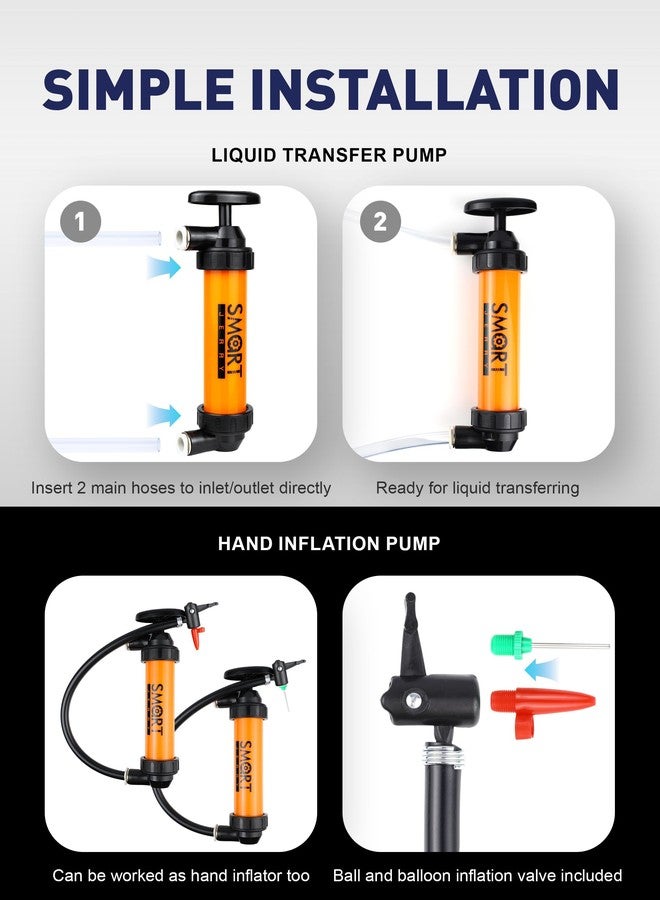 SMART JERRY - Universal Fluid Transfer Pump Kit, Manual Gasoline Siphon Pump, Compatible with Car, Tractor, Snowmobile, Hand-Fuel Pumping Equipment - Image 3