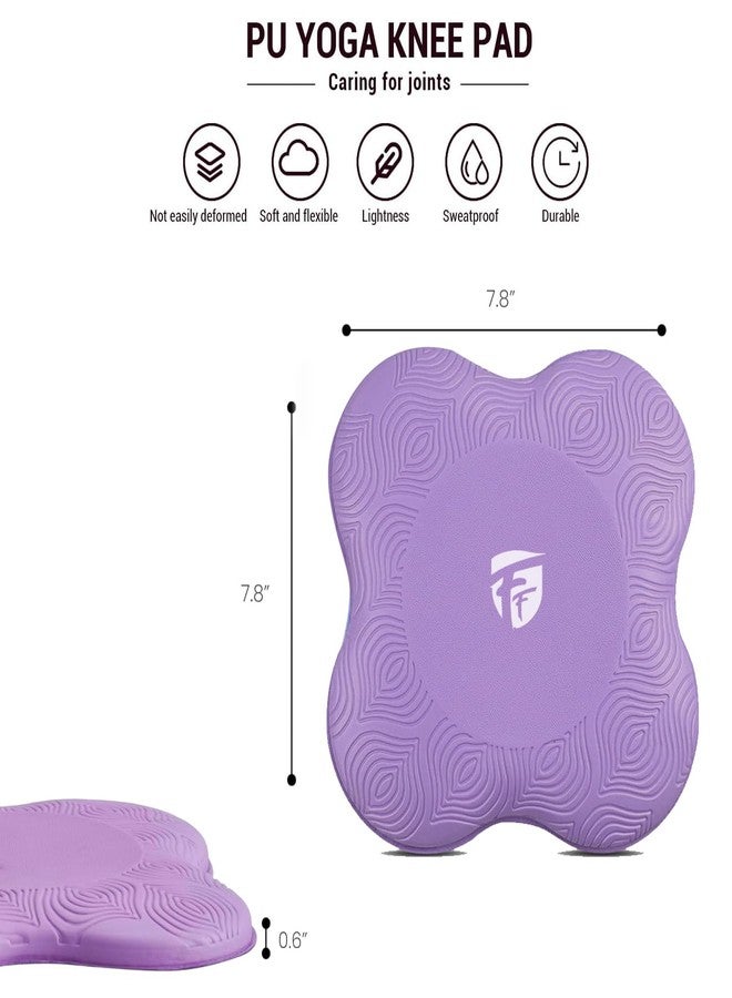 وسادة ركبة يوغا احترافية من FirstFit، وسادة سميكة للغاية للمرفقين لتمارين البيلاتس والبلانك والتأمل، وسادة حماية للمفاصل مانعة للانزلاق، عبوة من قطعتين - بنفسجي - (المقاس - 7.8 بوصة طول × 7.8 بوصة عرض × 0.78 بوصة سمك) - Image 4