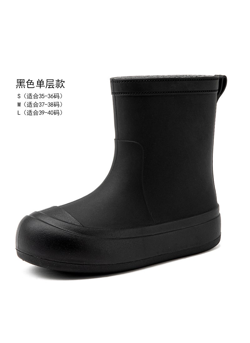 Generic Fashionable Waterproof Anti-Slip Womens Rain Boots Black 