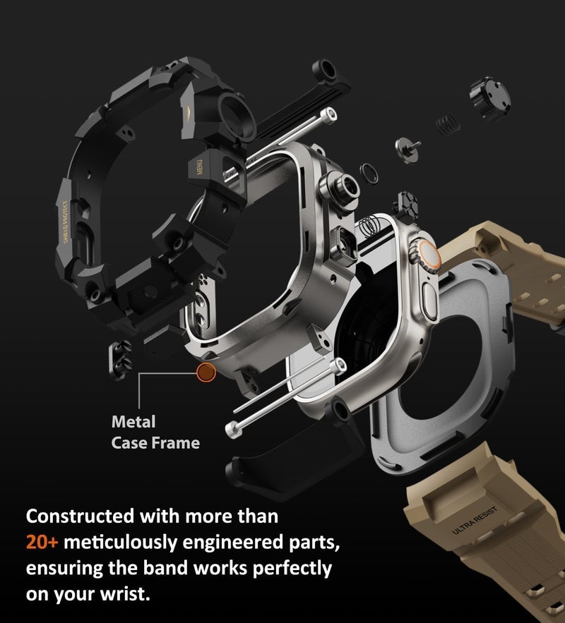 ULTIMAL Rugged Case with Band for Apple Watch 49mm,Compatible with Apple Watch Ultra 3/2/1, Military Grade Shockproof Bumper Cover for iWatch Tactical Band Men (49mm,Desert Yellow) - Image 5