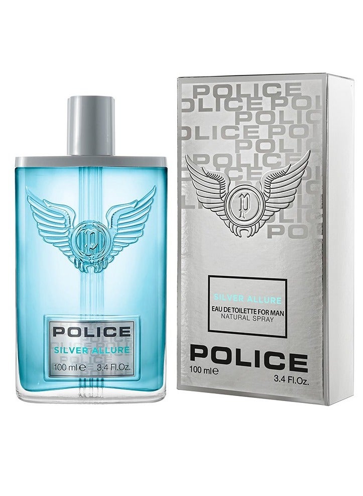 POLICE Silver Allure Eau De Toilette For Men - 100 ML - Image 1
