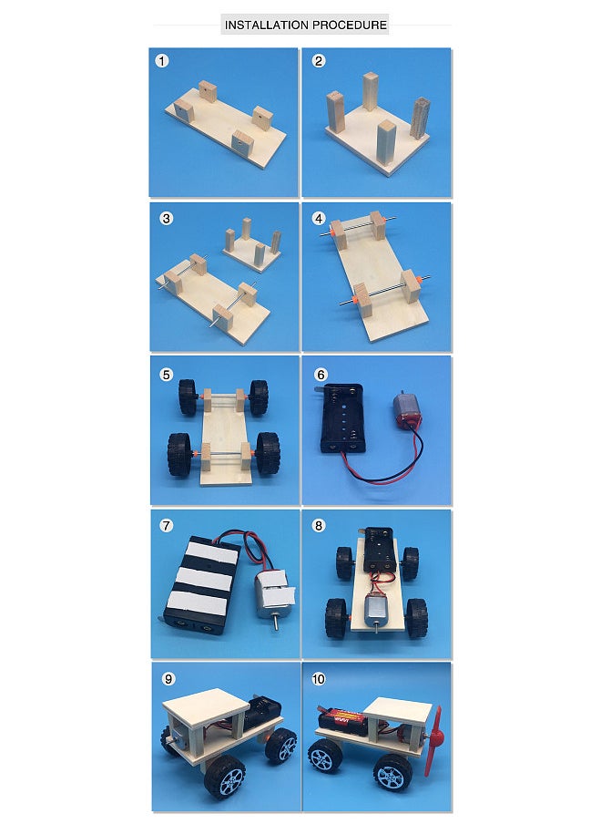 Generic - Wood Car Building Kit DIY Craft Vehicle Kit 3D Assemble Wooden Car Creative Educational Teaching Science Experiment Toy Gift for Boys Girls Children Kids and Adult - Image 1