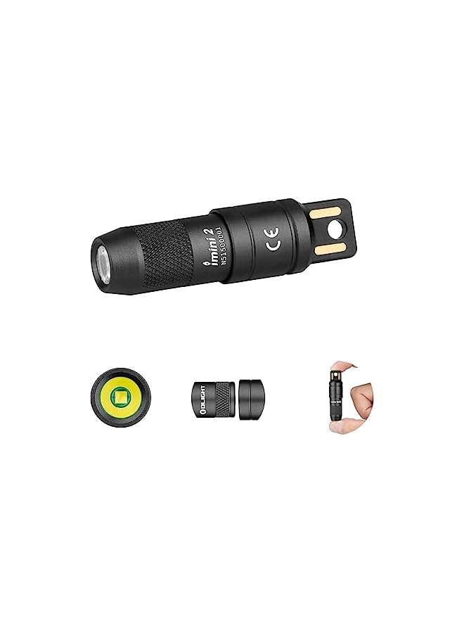 PROMASS promass IMINI 2 EDC Rechargeable Keychain Flashlight, 50 Lumens Compact and Portable Mini Light, Tiny LED Keyring Lights with Built-in Battery Ideal for Everyday Carry and Emergencies（black）  - Image 2