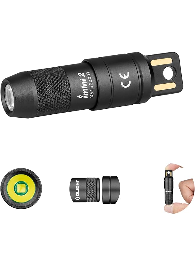 PROMASS promass IMINI 2 EDC Rechargeable Keychain Flashlight, 50 Lumens Compact and Portable Mini Light, Tiny LED Keyring Lights with Built-in Battery Ideal for Everyday Carry and Emergencies（black）  - Image 1