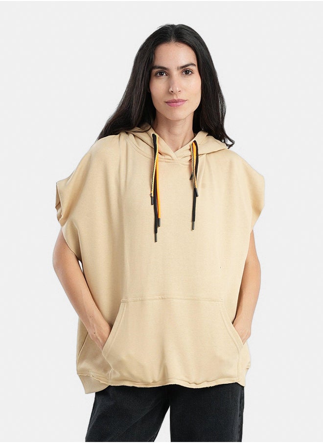 Clue Cotton Hoodie with Short Sleeves  - Image 1