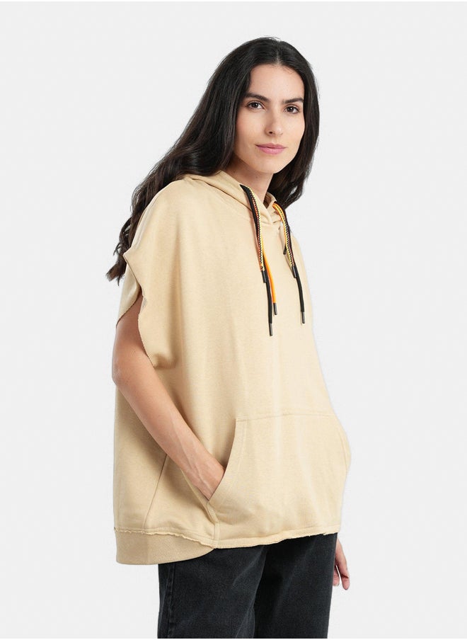 Clue Cotton Hoodie with Short Sleeves  - Image 2