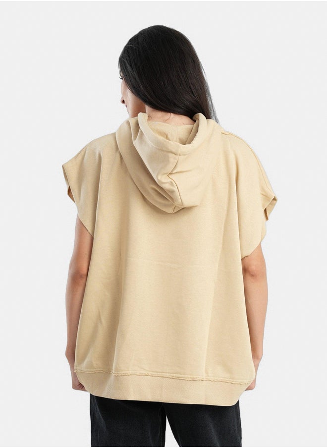 Clue Cotton Hoodie with Short Sleeves  - Image 3