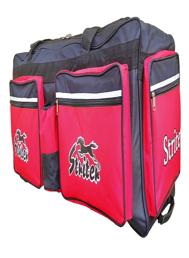 Striter® Cricket Kit Bag Cum Travel Duffel Bag with Rolling Wheels - Large 42 Inch Heavy Duty - Red (Bag Only Colors of Bag May Vary) - Image 4