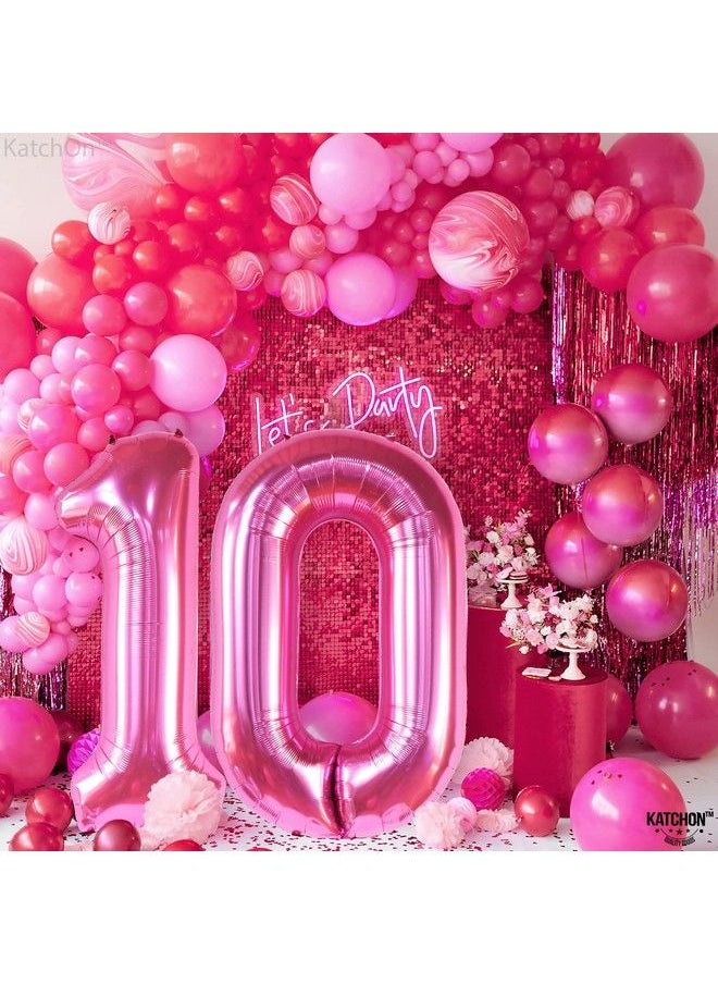 KATCHON Hot Pink 10 Balloon Number 40 Inch ; Hot Pink 10 Birthday Balloon ; 10Th Birthday Decorations For Girl ; Pink Number 10 Balloon ; 10Th Birthday Balloons For 10 Year Old Balloons For Girls  - Image 4