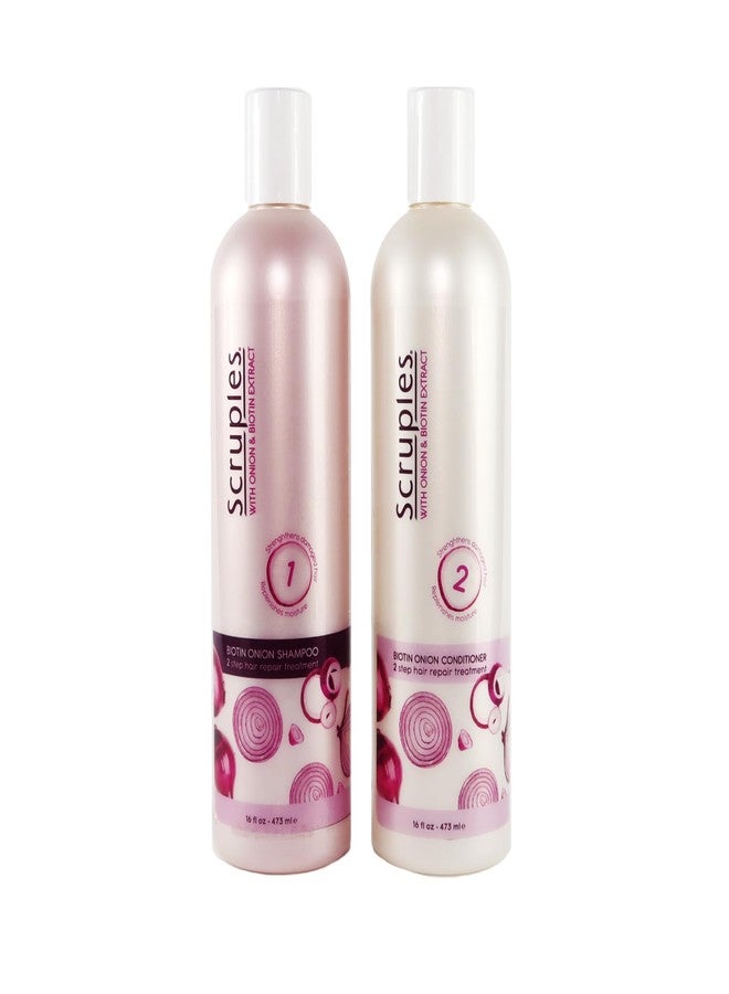 Scruples Biotin Onion Shampoo and Conditioner Bundle - Hair Growth Shampoo & Conditioner for Women to Strengthen & Hydrate - Made with Onion Extract & Biotin to Help Promote Growth (2 Pack) - Image 1