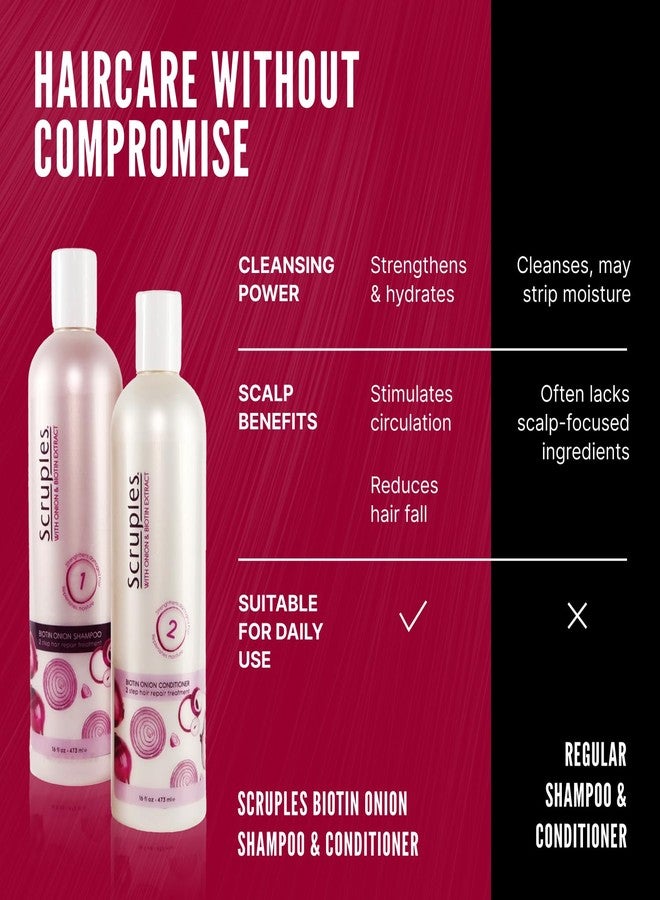 Scruples Biotin Onion Shampoo and Conditioner Bundle - Hair Growth Shampoo & Conditioner for Women to Strengthen & Hydrate - Made with Onion Extract & Biotin to Help Promote Growth (2 Pack) - Image 5