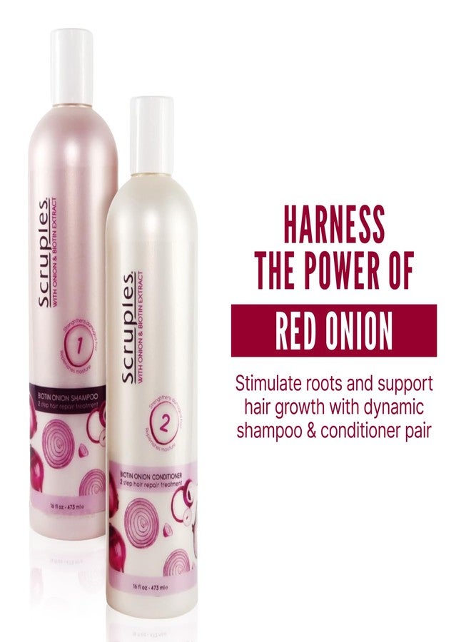 Scruples Biotin Onion Shampoo and Conditioner Bundle - Hair Growth Shampoo & Conditioner for Women to Strengthen & Hydrate - Made with Onion Extract & Biotin to Help Promote Growth (2 Pack) - Image 2