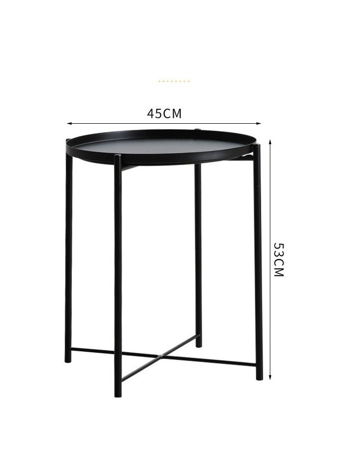 Metal Side Table End Table Small Coffee Table with Removable Tray Simple Bedside Table for Livingroom,Bedroom,Patio,Garden