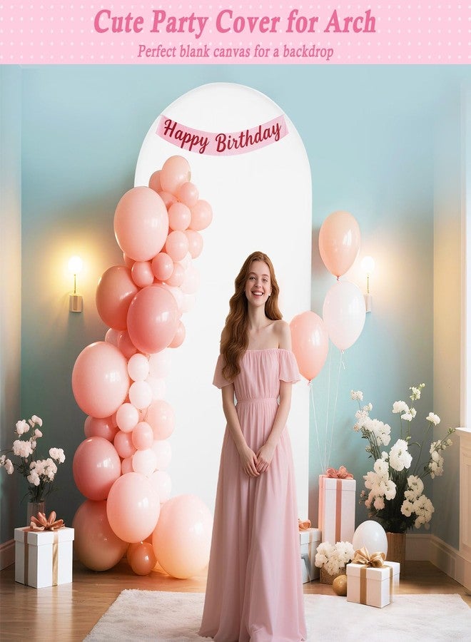 Dexpinzo 7.2 FT Arch Backdrop Cover, White Spandex Round Top Metal Arch Backdrop Stand Cover with Balloon Tie Tool for Wedding Ceremony Baby Shower Gender Reveal Birthday Party Photo Background Decorations - Image 4