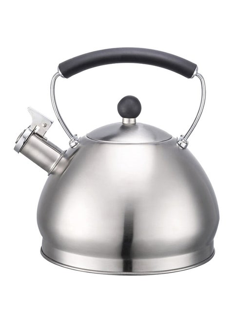 Durable High Quality Stainless Steel Whistling Kettle Silver and Black 2.7 L PK-W032