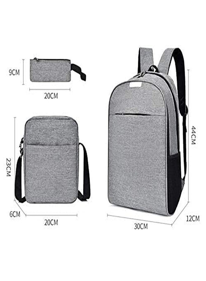 Vyoree 3 Pcs Backpack Set for Women & Men Lightweight, Durable, Water-Resistant Travel Backpack, Shoulder Bag & Pouch Combo Multi-Purpose Daypack with USB Charging Port - Image 5