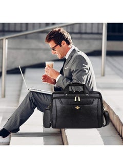 LAVERI LEATHER LAVERI Laptop Bag for Men - Leather Messenger Bag for Office - Fits up to 15 Inch Laptop - Shoulder Bag with Multiple Compartments - Executive Leather Bag for Work/Travel/Casual  - 2818  - Image 4