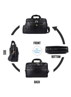 LAVERI LEATHER LAVERI Laptop Bag for Men - Leather Messenger Bag for Office - Fits up to 15 Inch Laptop - Shoulder Bag with Multiple Compartments - Executive Leather Bag for Work/Travel/Casual  - 2818  - Image 2