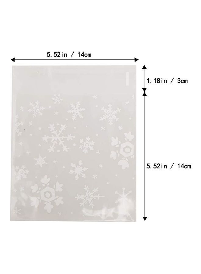 نيبمينينت مجموعة أكياس لحلوى الكوكيز مُزيّنة بتصميم ندفة ثلج مكونة من 200 قطعة شفاف 5.5 x 5.5بوصة - Image 2