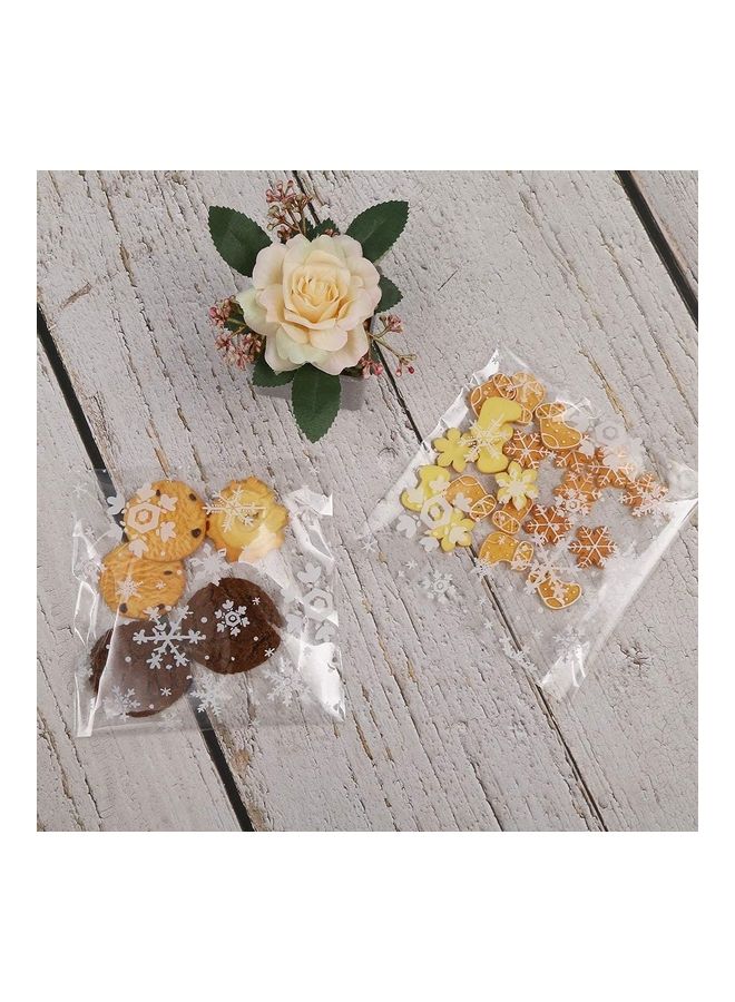 نيبمينينت مجموعة أكياس لحلوى الكوكيز مُزيّنة بتصميم ندفة ثلج مكونة من 200 قطعة شفاف 5.5 x 5.5بوصة - Image 5