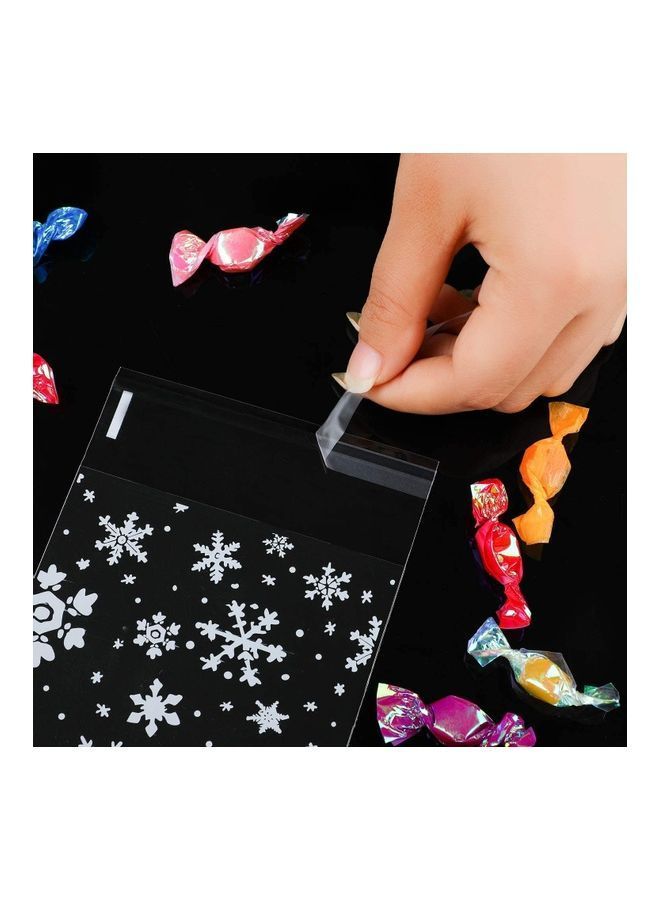 نيبمينينت مجموعة أكياس لحلوى الكوكيز مُزيّنة بتصميم ندفة ثلج مكونة من 200 قطعة شفاف 5.5 x 5.5بوصة - Image 4