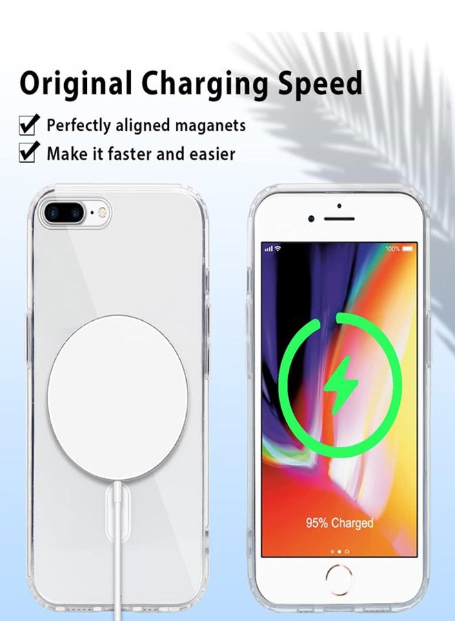 Magsafe Case for iPhone 7 Plus/8 Plus Magsafe Clear Cover Magnetic Wireless Charging Support, Shockproof Protection, Scratch-Resistant for iPhone 7 Plus/8 Plus - Clear - Image 4
