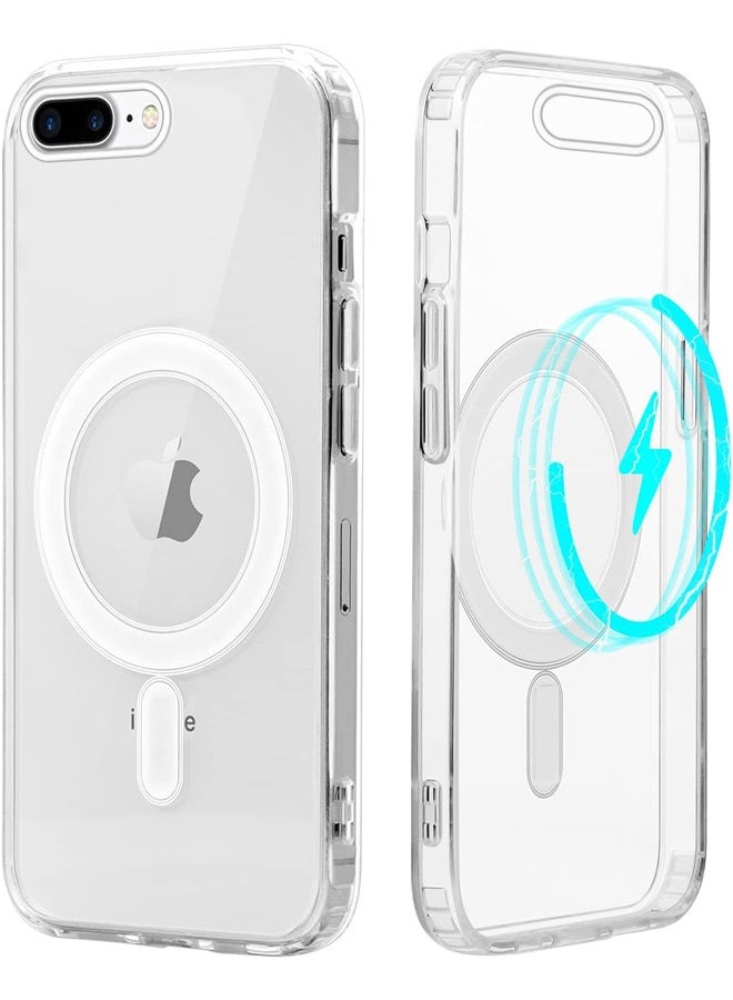 Magsafe Case for iPhone 7 Plus/8 Plus Magsafe Clear Cover Magnetic Wireless Charging Support, Shockproof Protection, Scratch-Resistant for iPhone 7 Plus/8 Plus - Clear - Image 2
