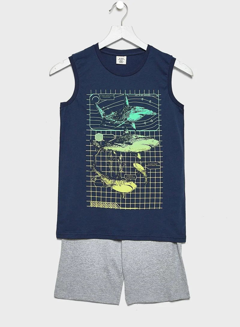 DeFacto Kids Printed Pyjama Set