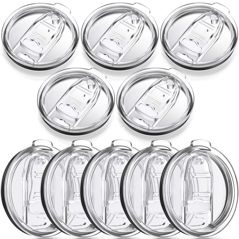 Meanplan 10 Pcs 20 oz Skinny Replacement Lids Clear Tumbler Replacement Plastic Splash Resistant Lids Covers Plastic Skinny Tumbler Cup Covers for 303 Inch Cups