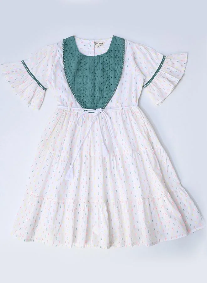 BELLA MODA Embroidered Cotton Dress