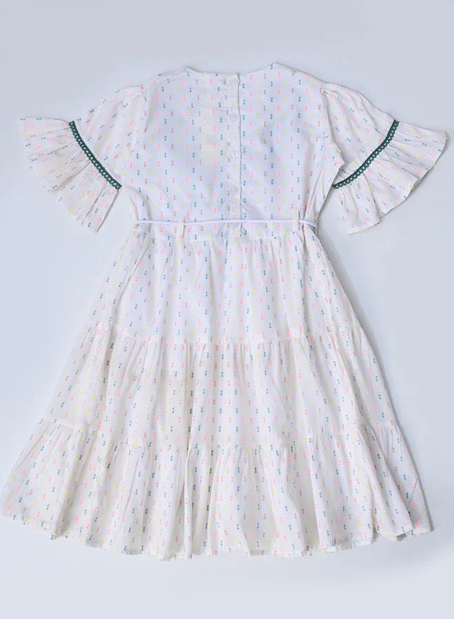 BELLA MODA Embroidered Cotton Dress
