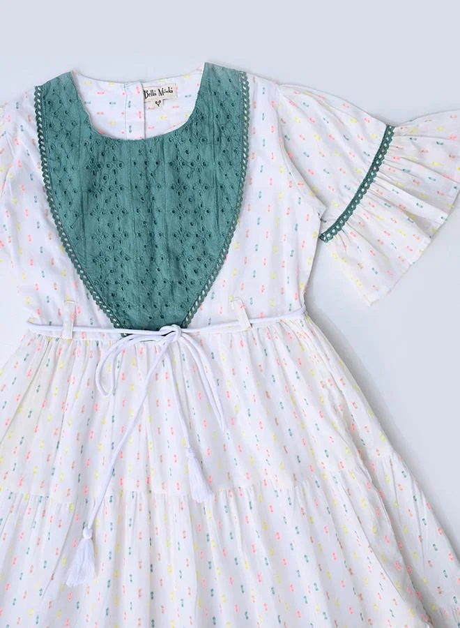 BELLA MODA Embroidered Cotton Dress