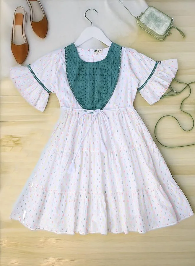 BELLA MODA Embroidered Cotton Dress