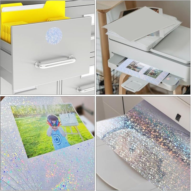 5 أوراق ورق صور لامع عاكس للطابعة النافثة للحبر للاستخدام المنزلي والمكتبي والمدرسي - Image 3