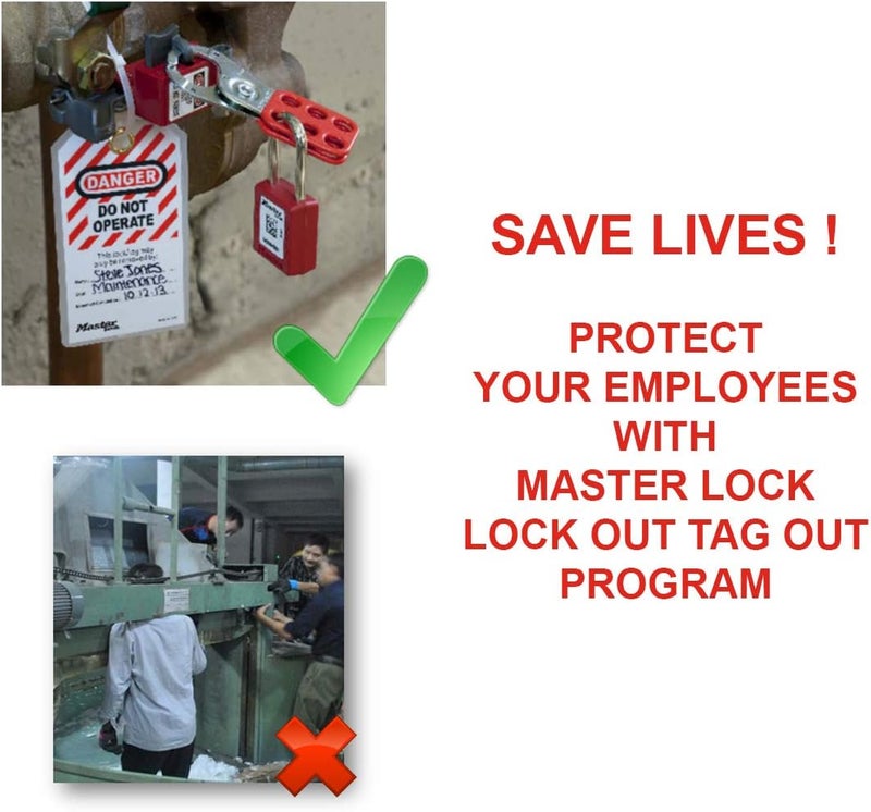 Master Lock 410GRN Thermoplastic Safety Padlock with Key, Green - Image 2