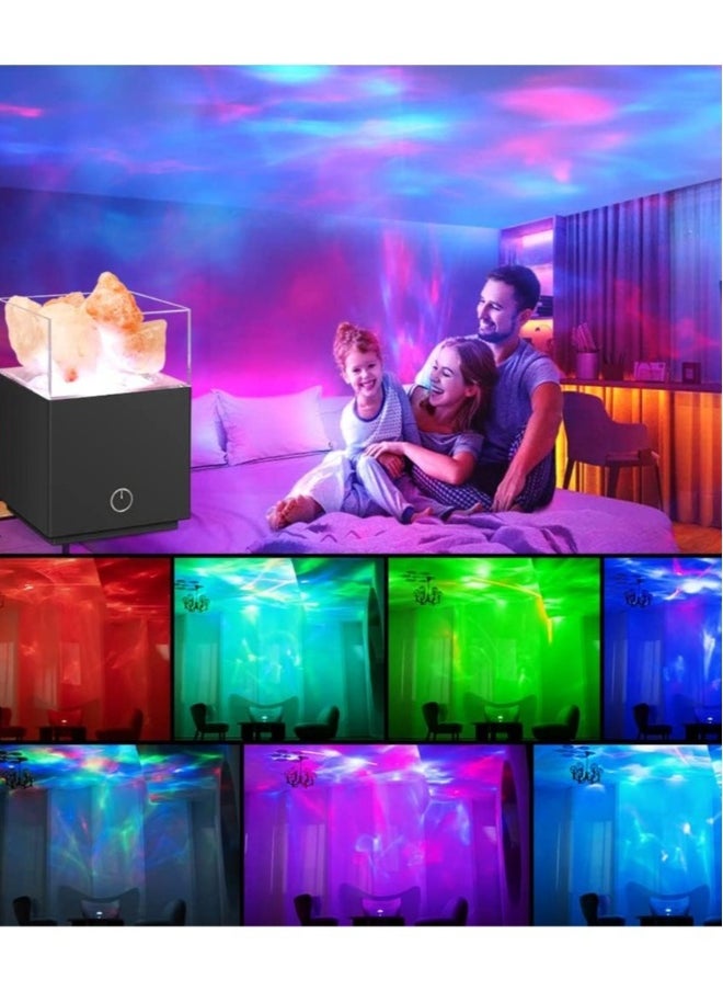 ماركة غير محددة مصباح ليلي مع جهاز عرض مجرة، مصباح ملحي مع صخرة عطرية، 7 أوضاع ألوان LED ضوء مجرة، جهاز عرض ليلي ثلاثي الأبعاد لشاشة السقف، لتزيين المنزل  - Image 2