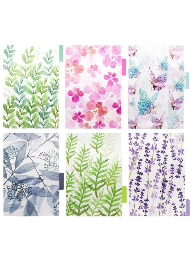 AUEAR 12 Pack A5 Binder Index Dividers Plastic Insertable Index Tab Binder Dividers Translucent For 6Ring Planner Cards Notebook Travel Diary Journal (Floral Series Design)  - Image 1
